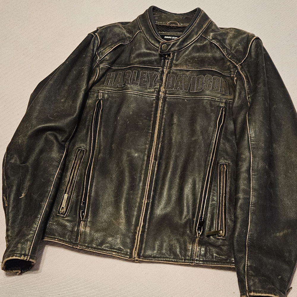 Harley-Davidson Men's Roadway Distressed Brown Leather Jacket
